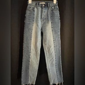 PacSun, high-rise, straight jeans, two toned